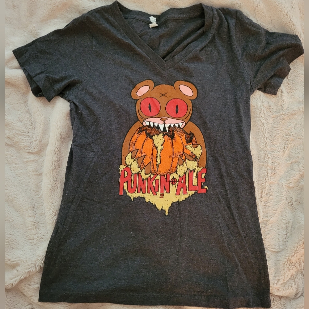 DFH Punkin Ale Charcoal S/S V-Neck Wmn Small